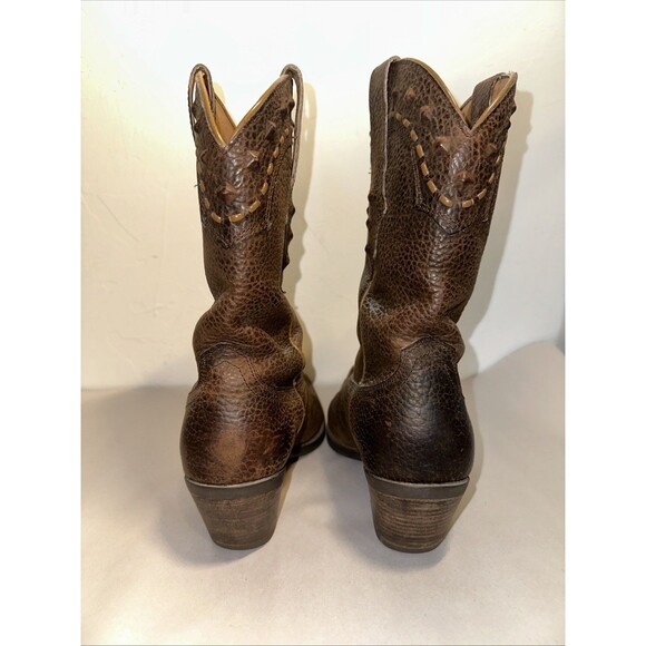 Pre-owned ARIAT Boots Women Brown Oiled Leather Dixie 21286 Cowboy Rowdy 7B - Picture 4 of 9